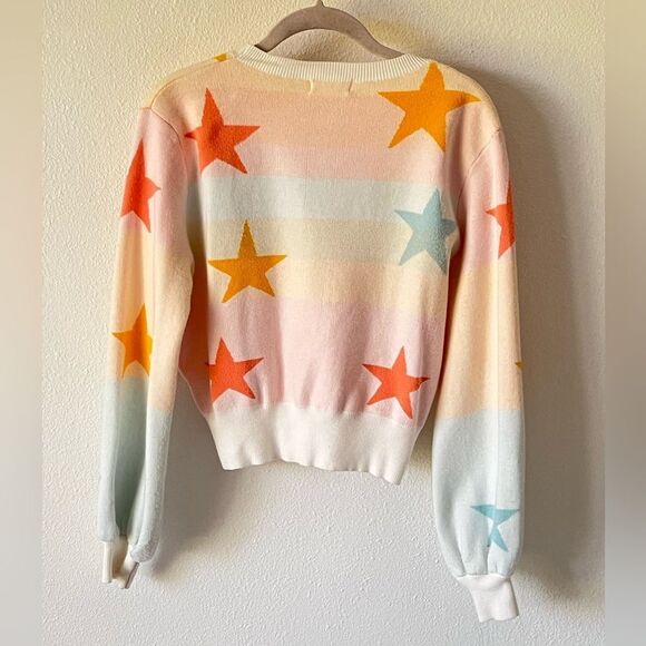 Altar'd State Multicolor Star Sweater Chic Women’s boutique top small designer - Picture 6 of 10
